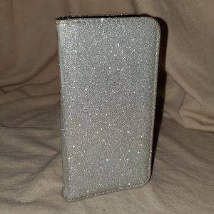 Silver Glitter iPhone Folio Case